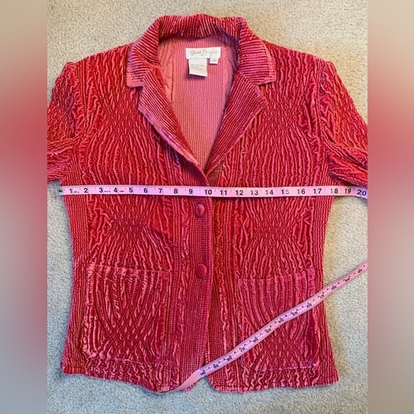 Great Cavalier by ST. PAUL Velvet Jacket Blazer Pink Women Size Small - Picture 7 of 9